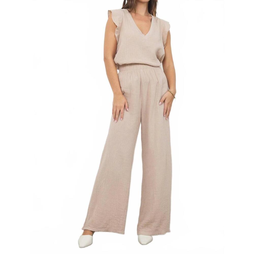 NEW LAMADE cali chill wide leg pant in oak bark